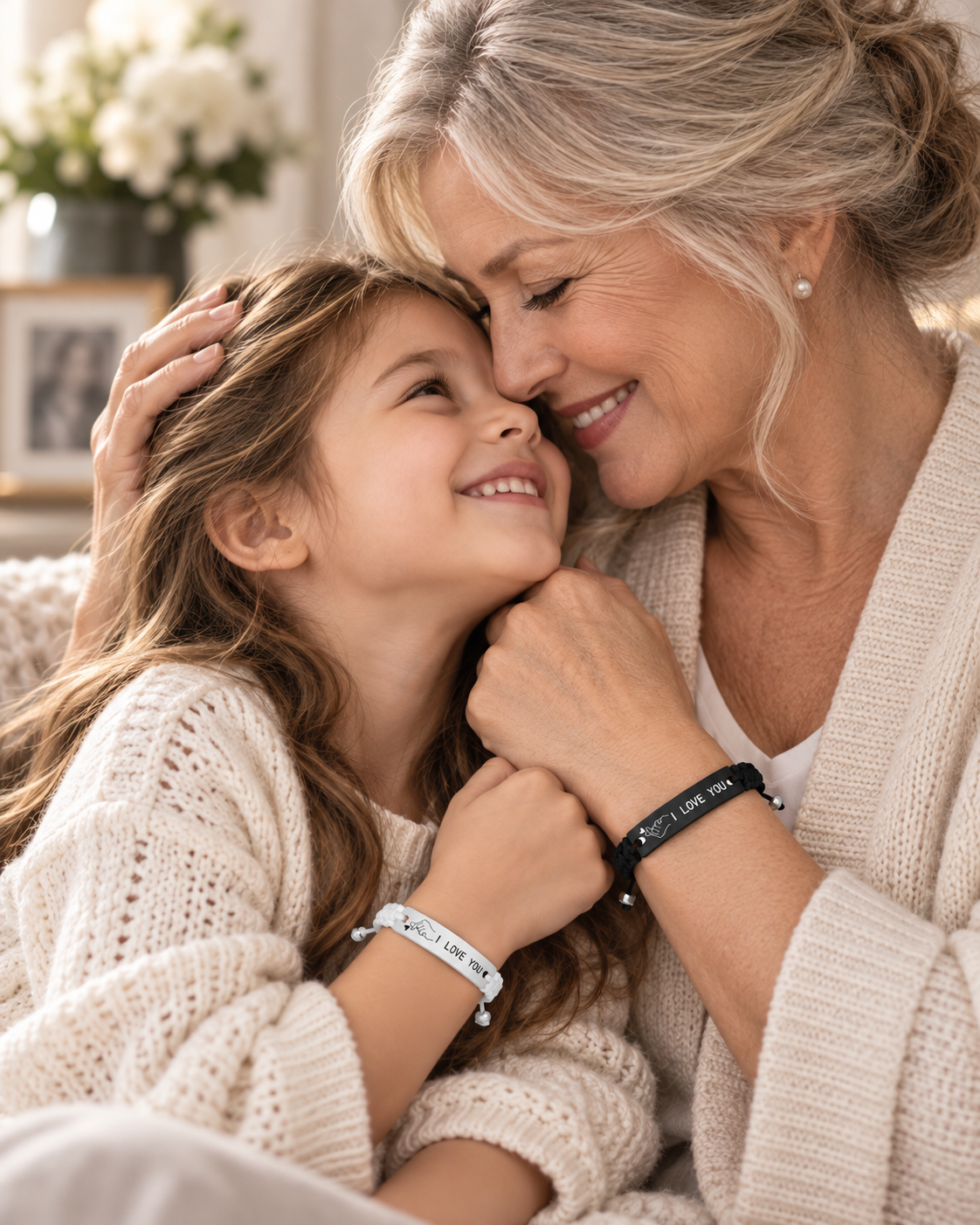 Oma en kleindochter met matching armbanden